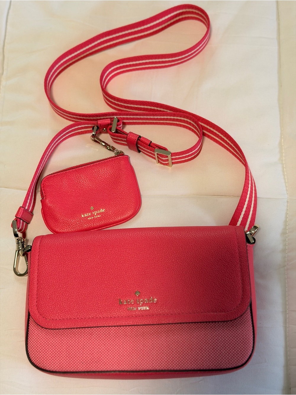 kate spade Hot Pink Crossbody Bag with Detachable Coin Pouch